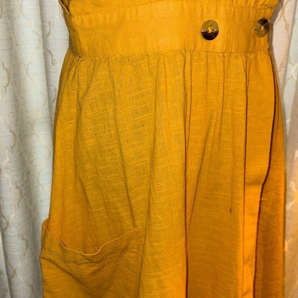 NWOT Free People Mustard Wrap Dress excellent cond, adorable all seasons! sz Md - Picture 5 of 14